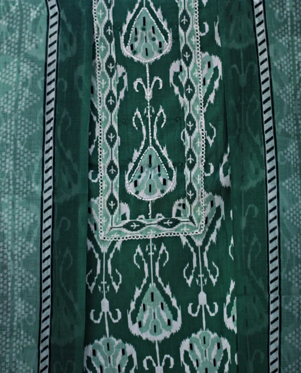 Maa N Mee Emerald Ikat Print Kurta Set with Dupatta - Image 4