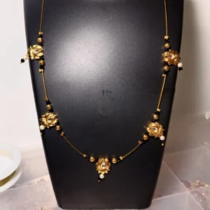 ShreeDa Antique Lotus Pearl Long Necklace Set