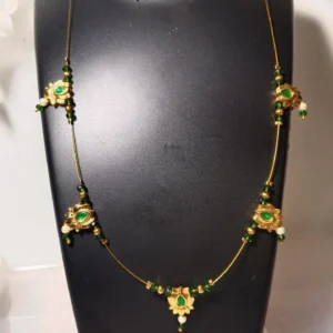 ShreeDa Emerald Lotus Long Necklace Set
