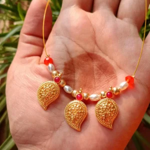 ShreeDa Triveni Mango Antique Gold Necklace