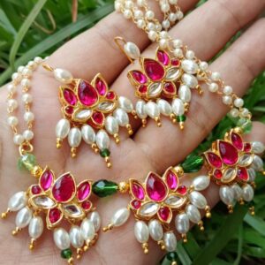 Classic Kundan Lotus Pearl Set