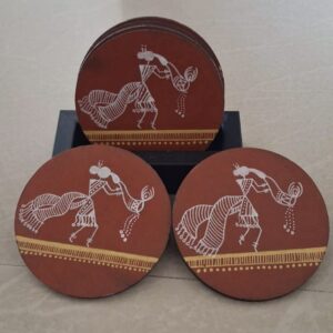 Warli Rhythm Tea Coaster Set