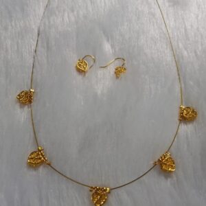 Golden Leaf Whisper Necklace Set