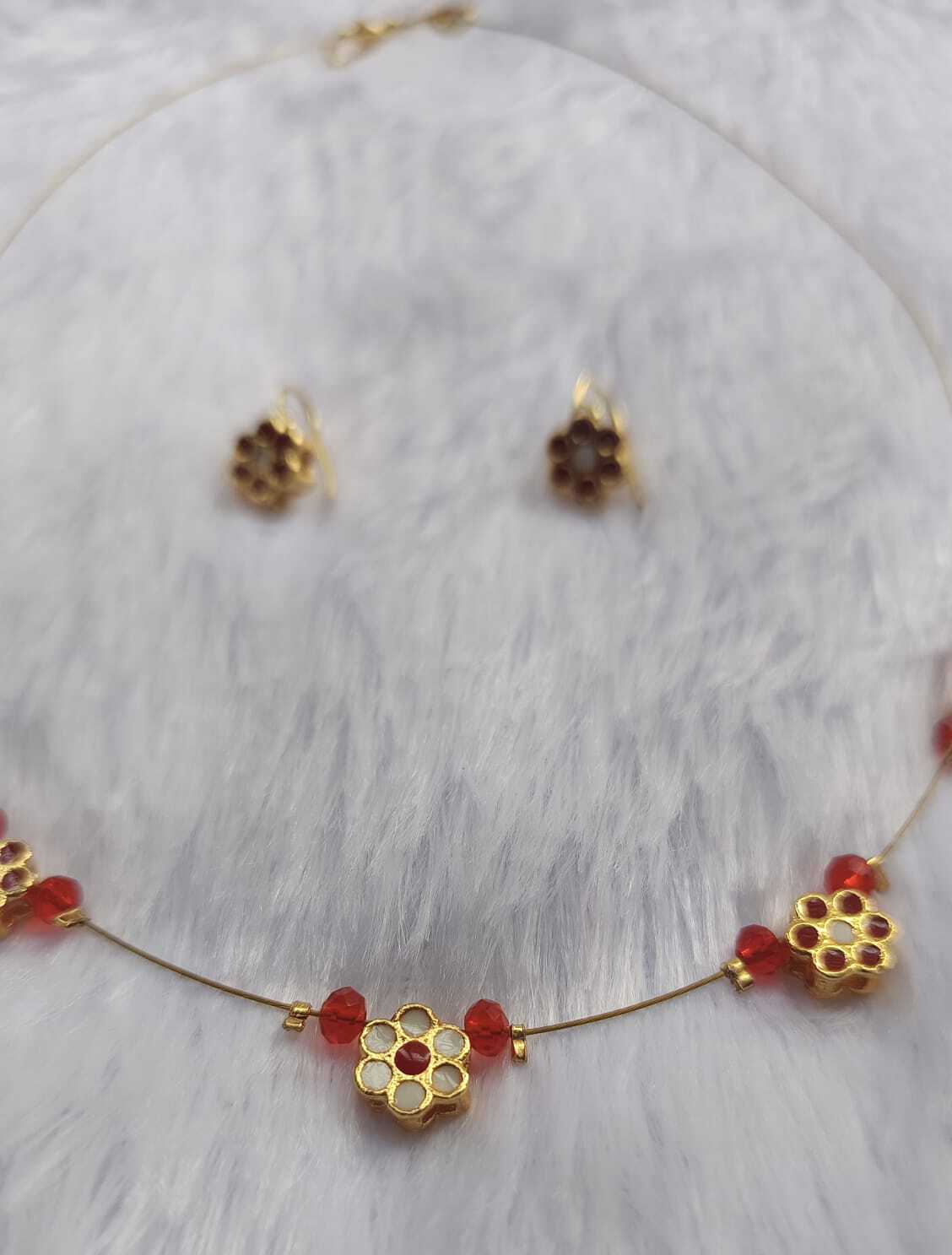 ShreeDa Ruby Bloom Necklace Set - Image 2