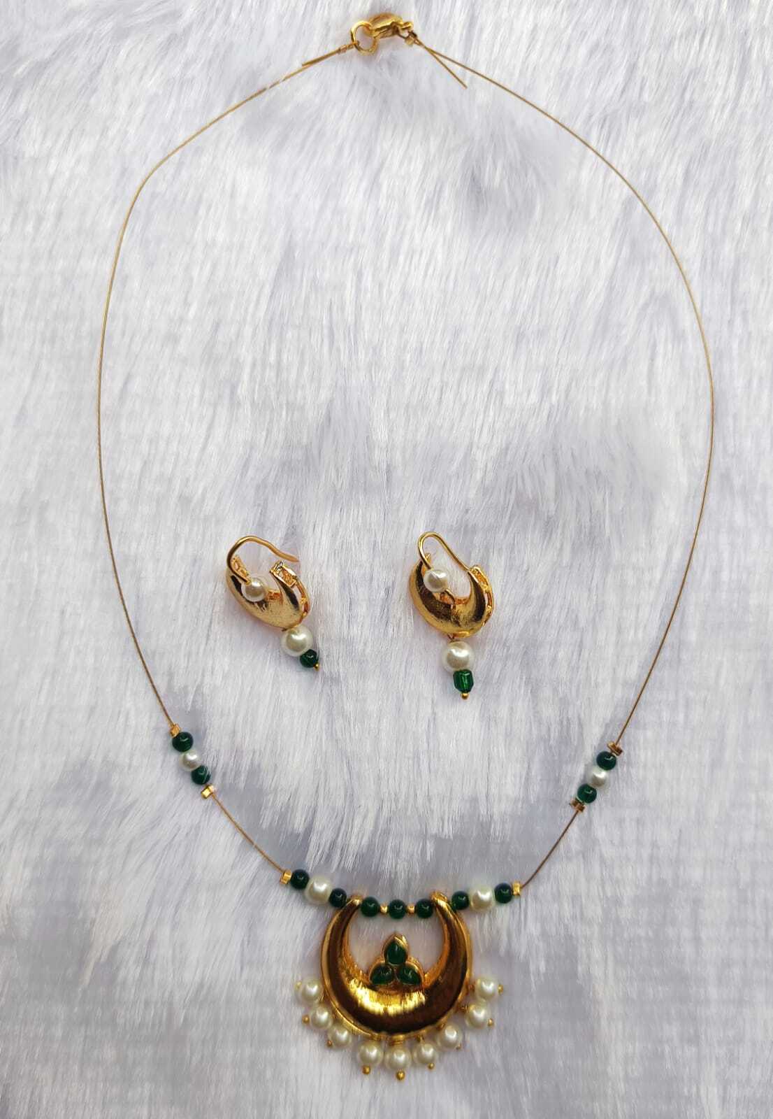 ChandraValli Green Pearl Necklace Set - Image 2
