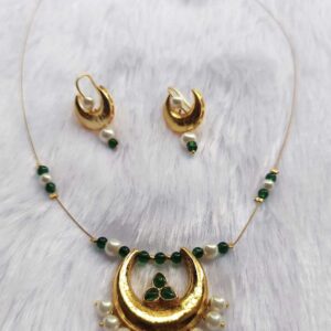 ChandraValli Green Pearl Necklace Set