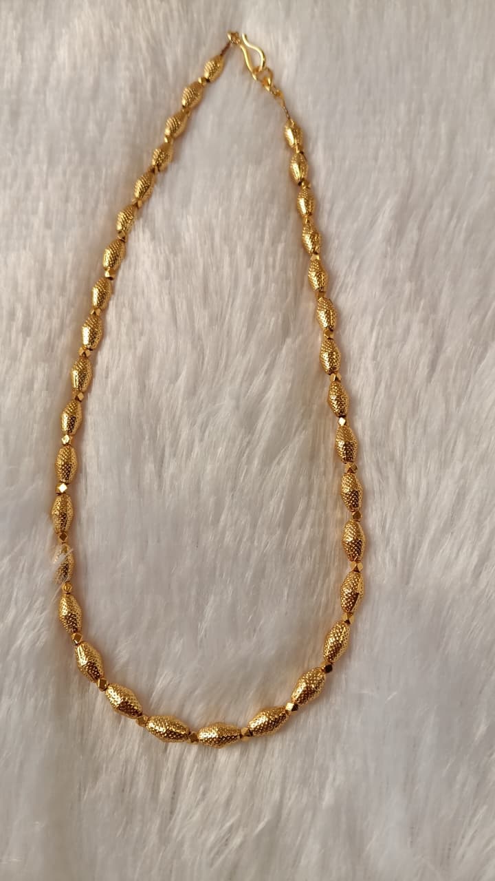 ShreeDa Royal Damroo Textured Gold Bead Necklace