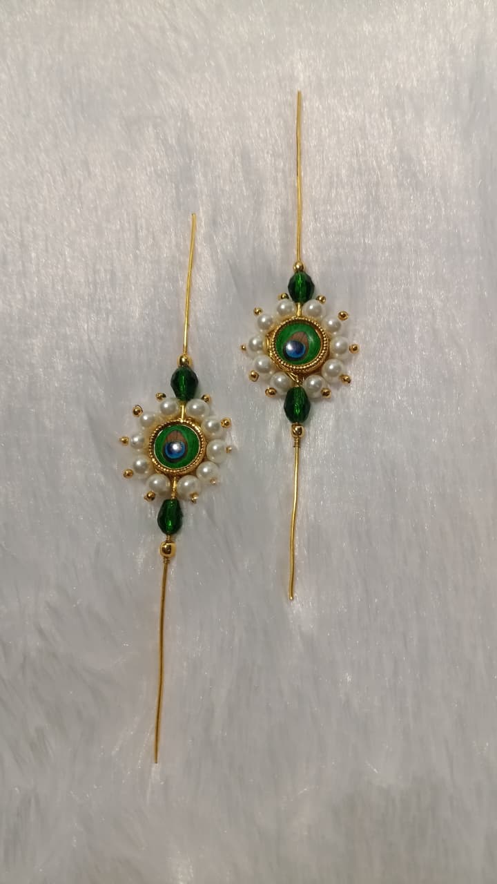 ShreeDa Peacock Pearl Earcuffs
