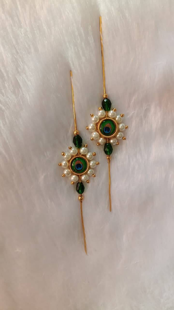 ShreeDa Peacock Pearl Earcuffs - Image 2