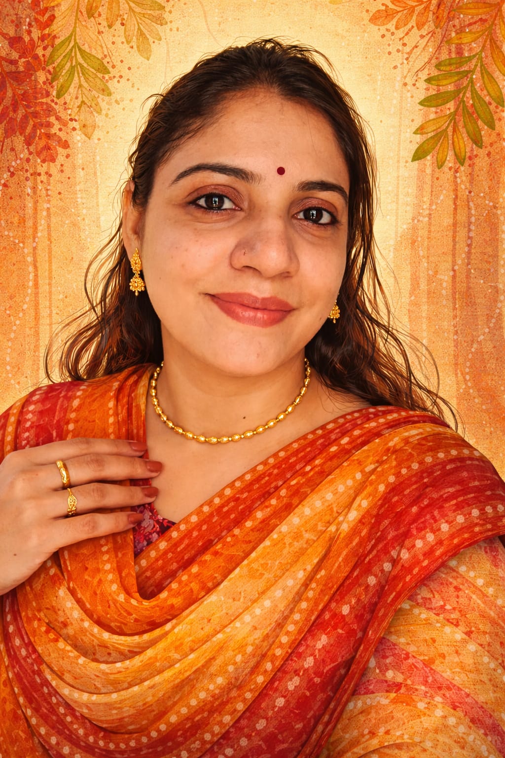 ShreeDa Royal Damroo Textured Gold Bead Necklace - Image 4