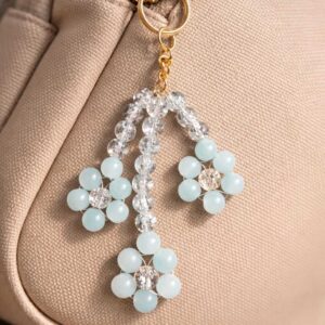 Bouquet N More Aqua Bloom Crystal Bag Charm