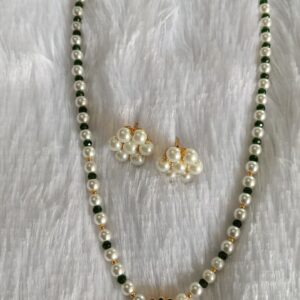 Handmade Panna Kamal Moti Haar Set| Festive & Wedding Wear