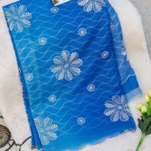 Blue Kota Silk Saree with Resham Embroidery