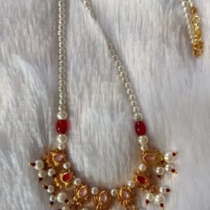 Gulnaar Pearl Neckpiece | Floral Pearl Handmade Ethnic Necklace