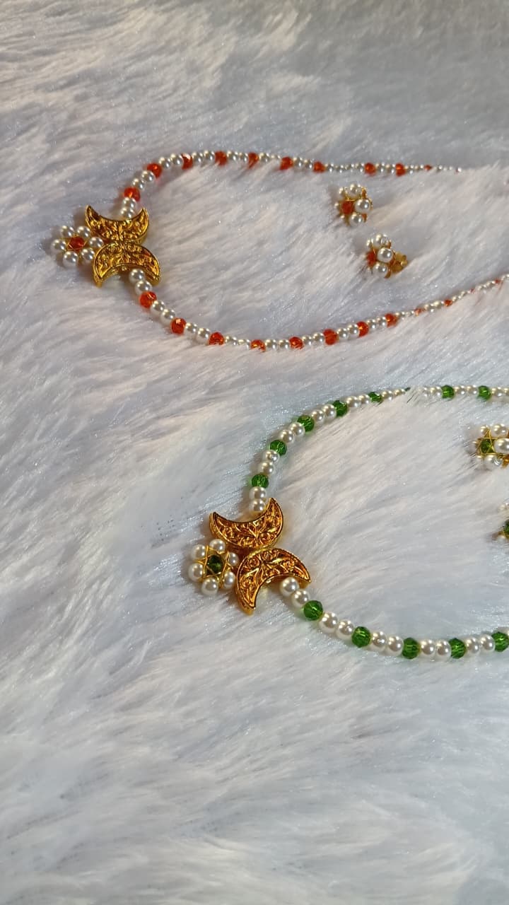 Noor Crescent Collection – Handmade Pearl & Crystal Set - Image 4