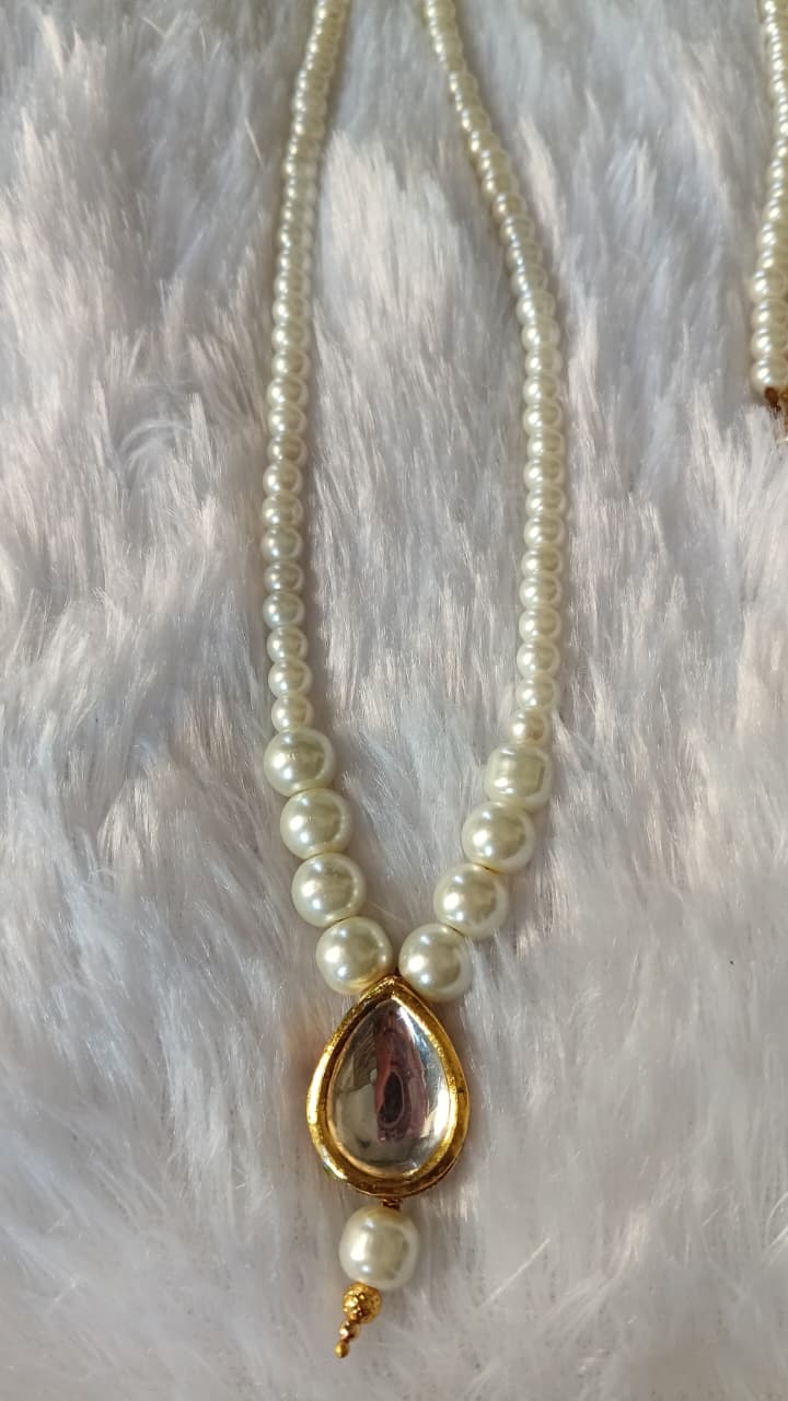 Aarvika Pearl Drop Necklace | Elegant Pearl Pendant Jewellery