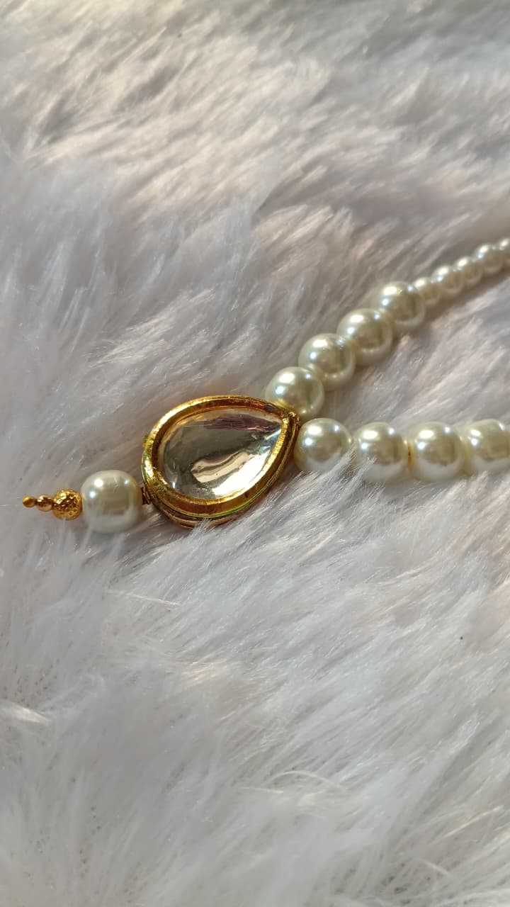 Aarvika Pearl Drop Necklace | Elegant Pearl Pendant Jewellery - Image 3